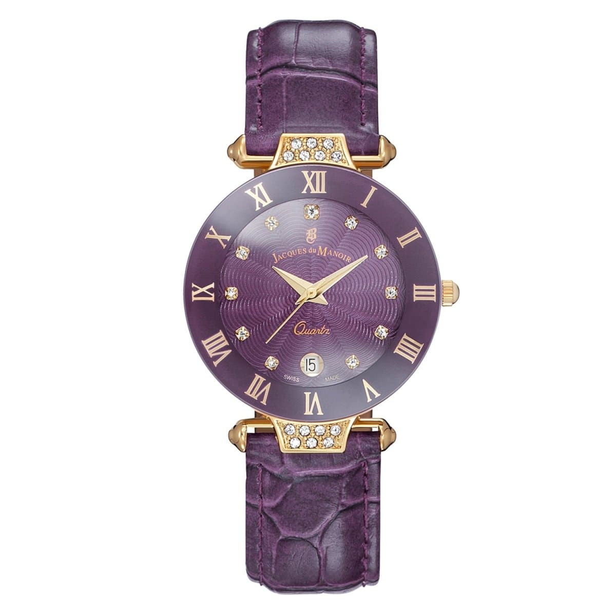 JACQUES DU MANOIR Coupole Fashion Swiss Made Analogue Purple Round Dial Women's Watch- RCP.75