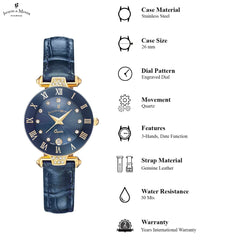 JACQUES DU MANOIR Coupole Fashion Swiss Made Analogue Blue Round Dial Women's Watch- RCP.80