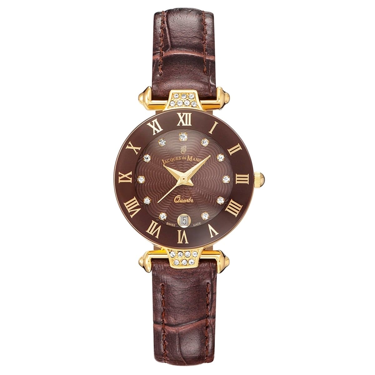JACQUES DU MANOIR Coupole Fashion Swiss Made Analogue Brown Round Dial Women's Watch- RCP.82