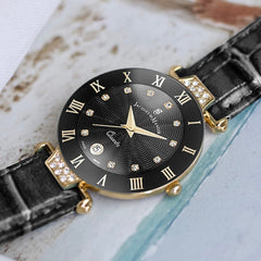 JACQUES DU MANOIR Coupole Fashion Swiss Made Analogue Black Round Dial Women's Watch- RCP.87