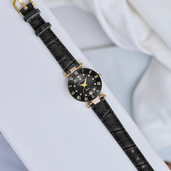 JACQUES DU MANOIR Coupole Fashion Swiss Made Analogue Black Round Dial Women's Watch- RCP.88