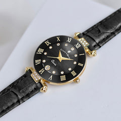 JACQUES DU MANOIR Coupole Fashion Swiss Made Analogue Black Round Dial Women's Watch- RCP.88