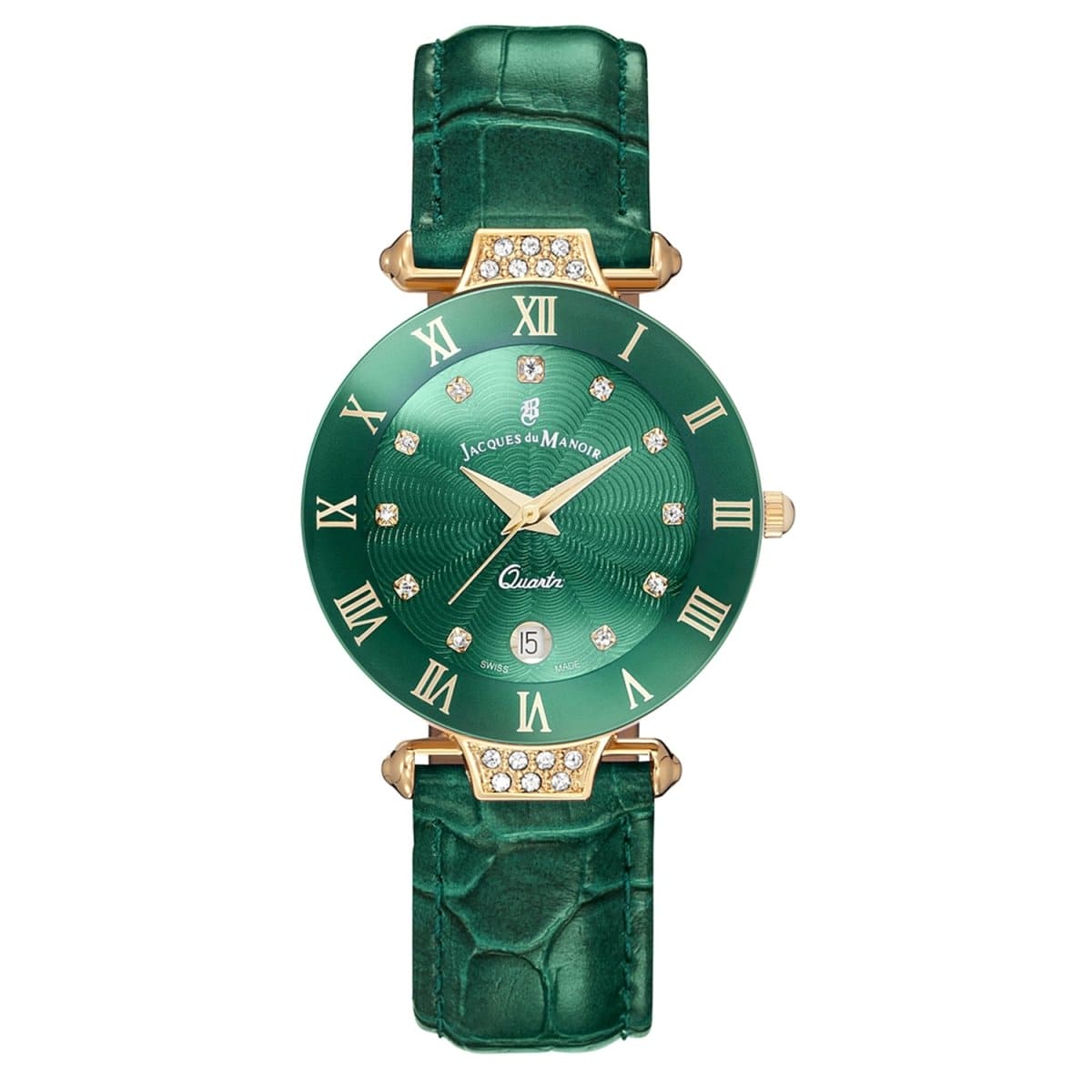 JACQUES DU MANOIR Coupole Fashion Swiss Made Analogue Green Round Dial Women's Watch- RCP.89
