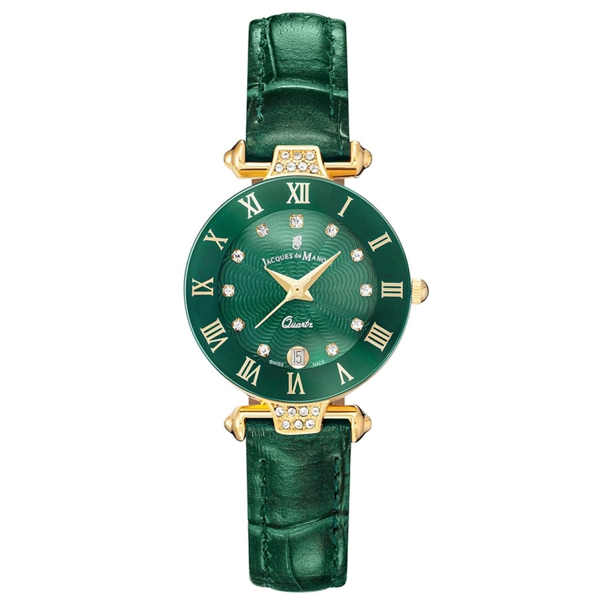JACQUES DU MANOIR Coupole Fashion Swiss Made Analogue Green Round Dial Women's Watch- RCP.90