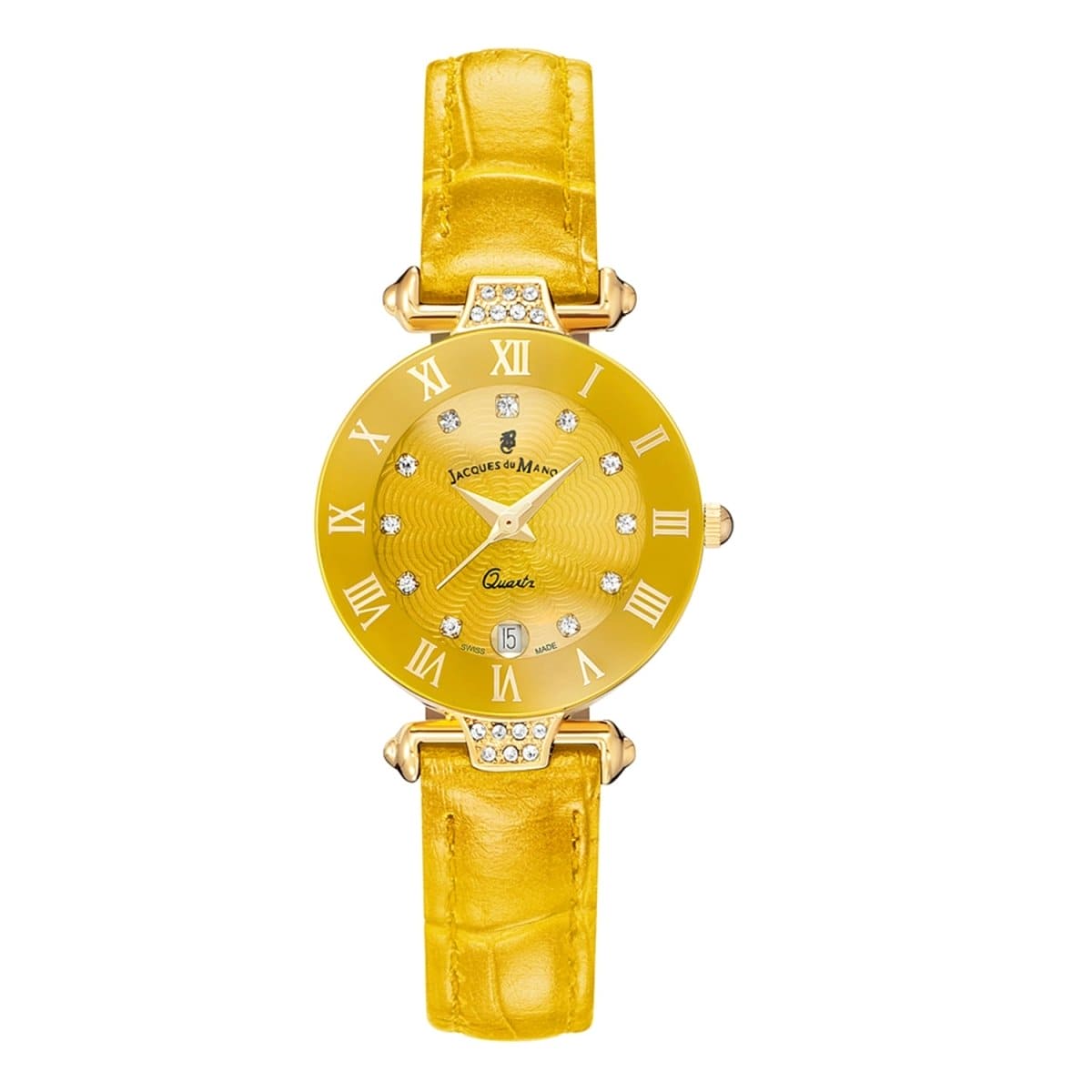 JACQUES DU MANOIR Coupole Fashion Swiss Made Analogue Yellow Round Dial Women's Watch- RCP.96