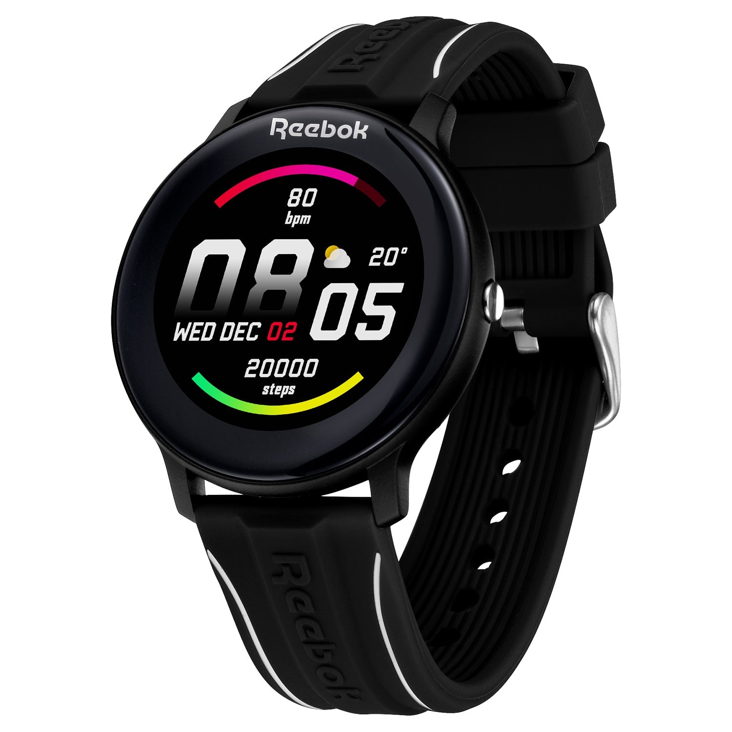 Reebok ActiveFit 1.0 Smartwatch- 1.3" Full-touch HD Display, Complete Health Suite with SpO2 sensor, Dynamic HRM, BP & Sleep Monitor, Durable Spindrop Strap, 15+ Sports Modes & Upto 15 days Battery life-RV-ATF-U0-PBIB-BB