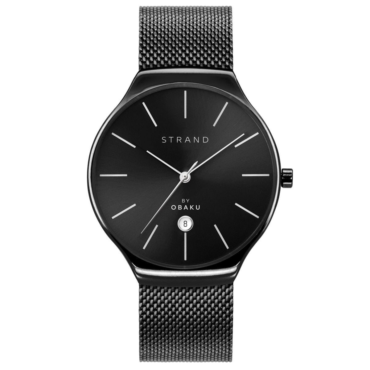 STRAND BY OBAKU Caspian Quartz Black Round Dial Men's Watch - S701GDBBMB