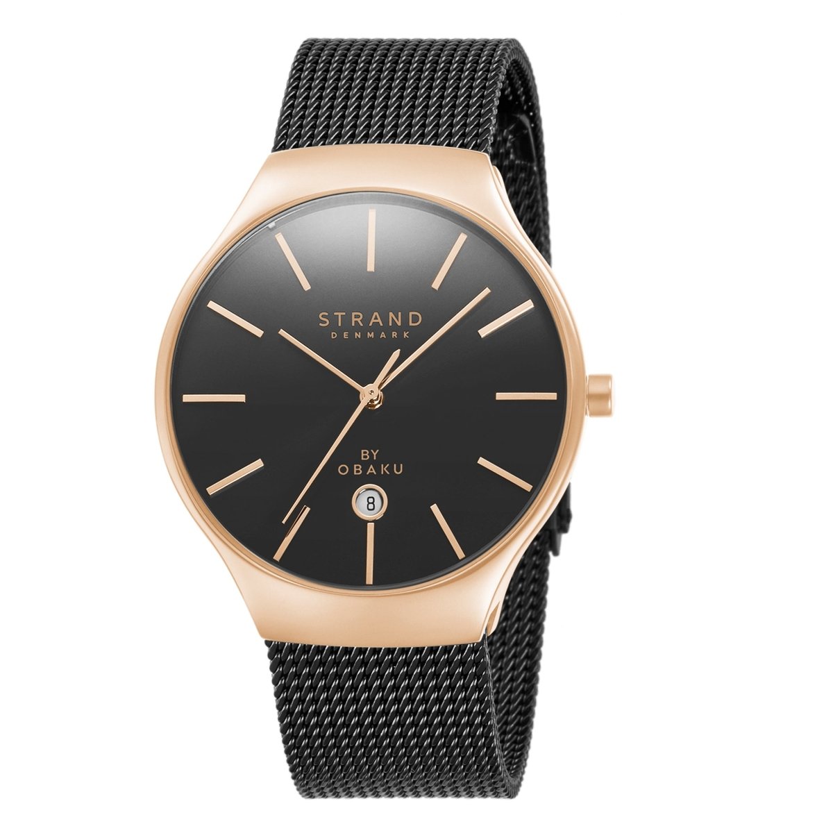 STRAND BY OBAKU Caspian Quartz Black Round Dial Men's Watch - S701GDVBMB