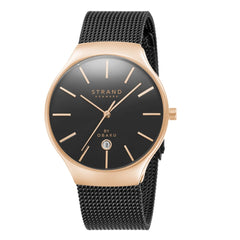 STRAND BY OBAKU Caspian Quartz Black Round Dial Men's Watch - S701GDVBMB