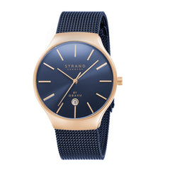 STRAND BY OBAKU Caspian Quartz Blue Round Dial Men's Watch - S701GDVLML