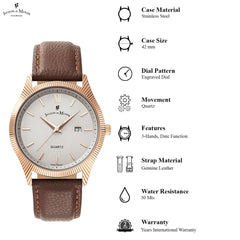 JACQUES DU MANOIR Skyline Swiss Made Analogue Silver Round Dial Men's Watch- SEB.01