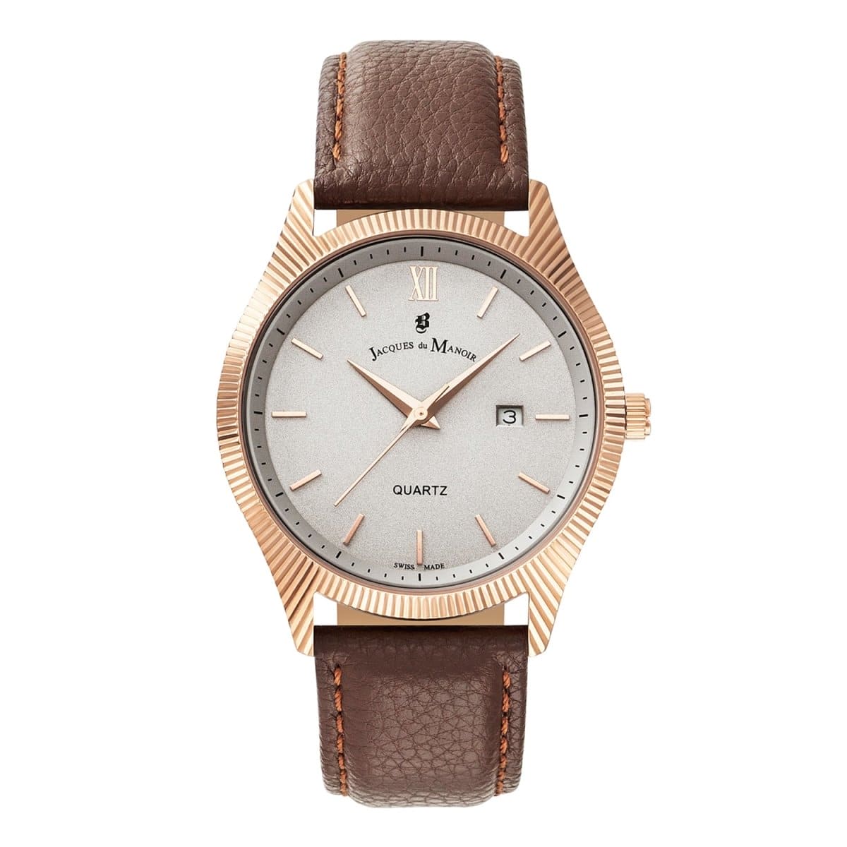 JACQUES DU MANOIR Skyline Swiss Made Analogue Silver Round Dial Men's Watch- SEB.01