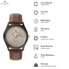 JACQUES DU MANOIR Skyline Swiss Made Analogue Rose Gold Round Dial Men's Watch- SEB.04