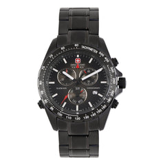 SWISS MILITARY NAVIGATOR PRO Chronograph Black Round Dial Men's Watch - SM10080XSB.02M-SET