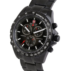 SWISS MILITARY NAVIGATOR PRO Chronograph Black Round Dial Men's Watch - SM10080XSB.02M-SET