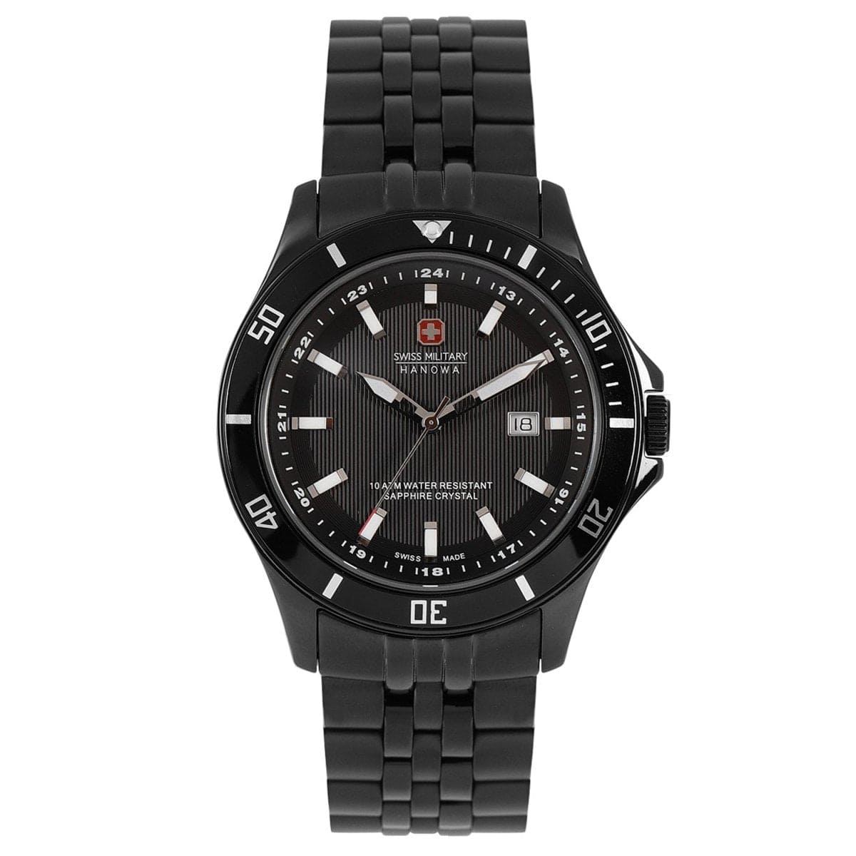 SWISS MILITARY FLAGSHIP Analogue Black Round Dial Men's Watch - SM10100MSBA02.02MA