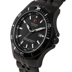 SWISS MILITARY FLAGSHIP Analogue Black Round Dial Men's Watch - SM10100MSBA02.02MA