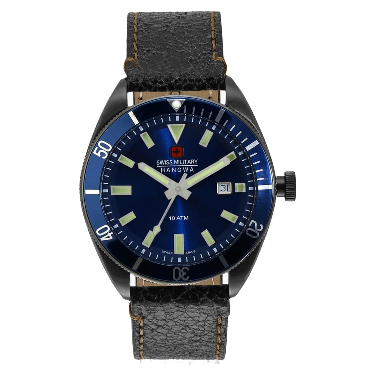 SWISS MILITARY SKIPPER Analogue Blue Round Dial Men's Watch - SM14009JSU03BK.H03