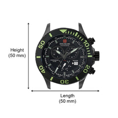 SWISS MILITARY IMMERSION Chronograph Black Round Dial Men's Watch - SM14221XSBBK.H02S