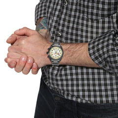 SWISS MILITARY AIRBORNE Chronograph Cream Round Dial Men's Watch - SM14222JSU.H11MS