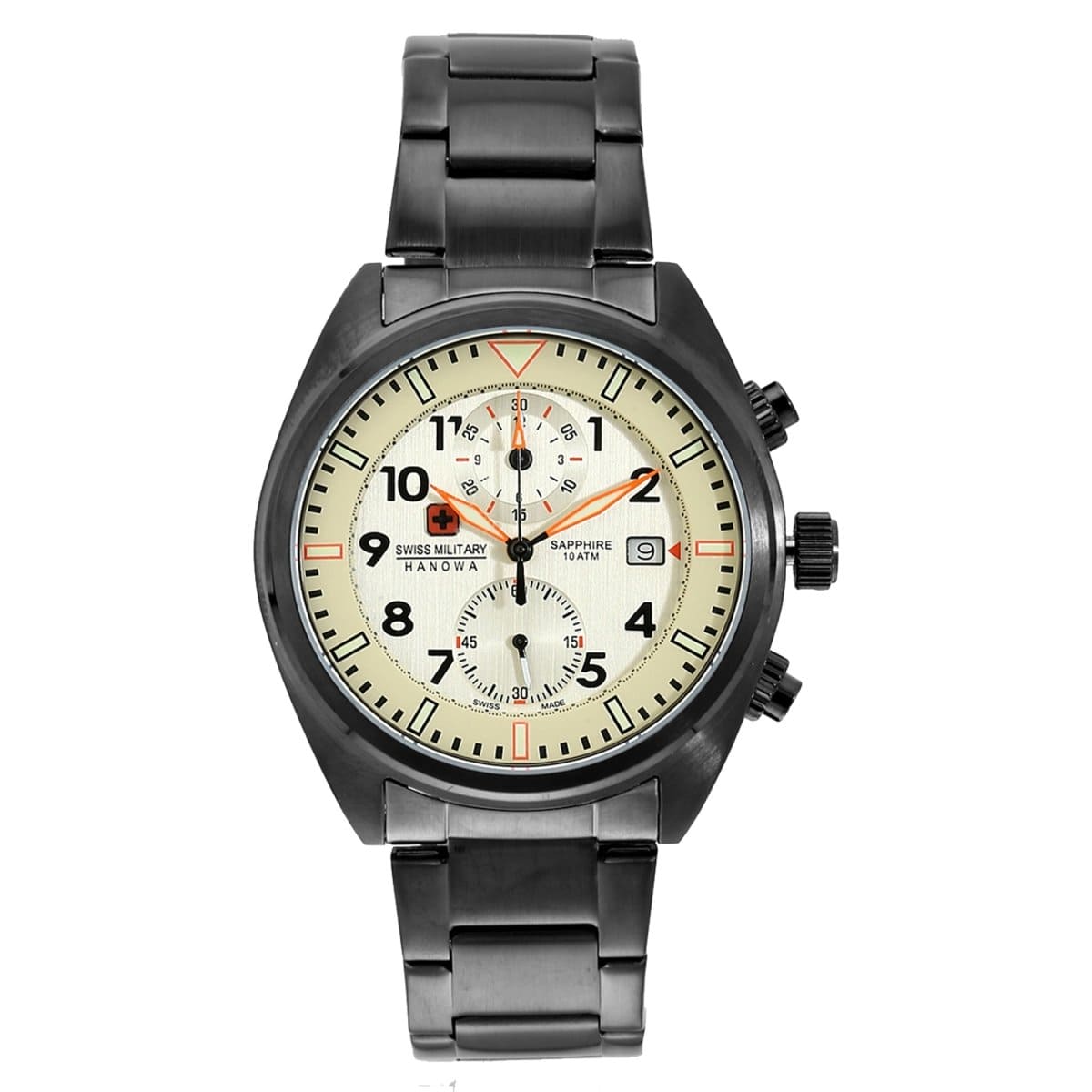 SWISS MILITARY AIRBORNE Chronograph Cream Round Dial Men's Watch - SM14222JSU.H11MS