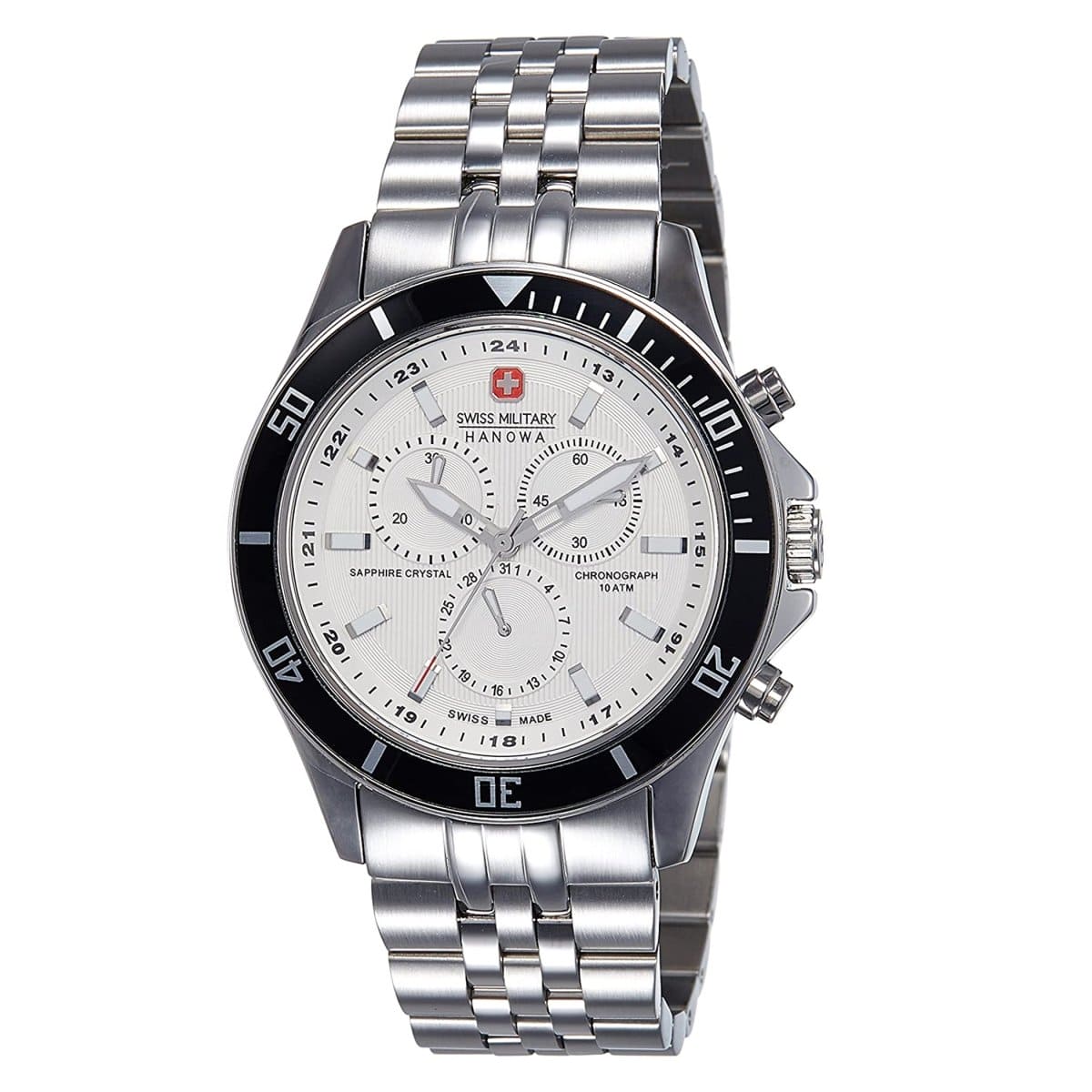 SWISS MILITARY FLAGSHIP Chronograph Silver Round Dial Men's Watch - SM14286MSN.H04MSGS