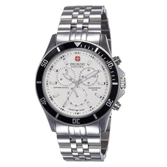 SWISS MILITARY FLAGSHIP Chronograph Silver Round Dial Men's Watch - SM14286MSN.H04MSGS