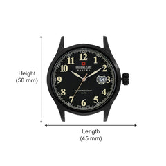 SWISS MILITARY ADMIRAL Analogue Black Round Dial Men's Watch - SM14391JSB.H02M