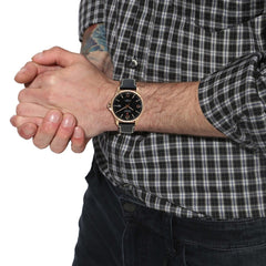 SWISS MILITARY OBSERVER Analogue Black Round Dial Men's Watch - SM14588MSRBK.H02S