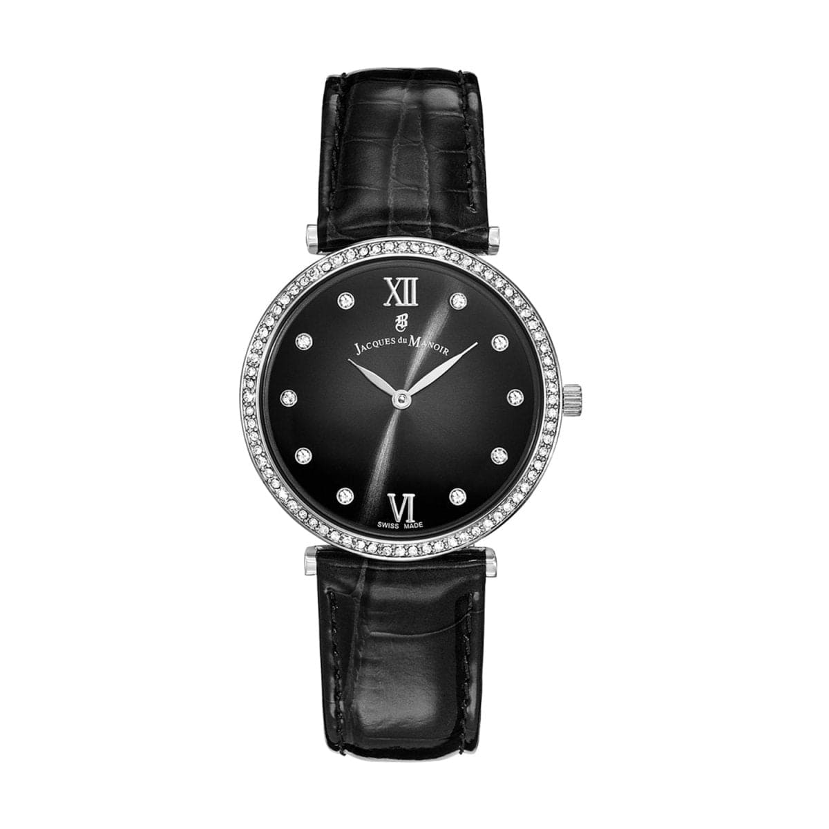 JACQUES DU MANOIR Cocktail Swiss Made Analogue Black Round Dial Women's Watch- SOC.05