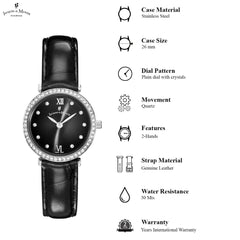 JACQUES DU MANOIR Cocktail Swiss Made Analogue Black Round Dial Women's Watch- SOC.06