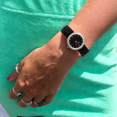 JACQUES DU MANOIR Cocktail Swiss Made Analogue Black Round Dial Women's Watch- SOC.06