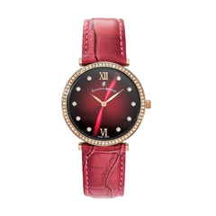 JACQUES DU MANOIR Cocktail Swiss Made Analogue Burgundy Round Dial Women's Watch- SOR.07