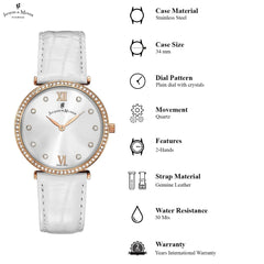 JACQUES DU MANOIR Cocktail Swiss Made Analogue Silver Round Dial Women's Watch- SOR.09