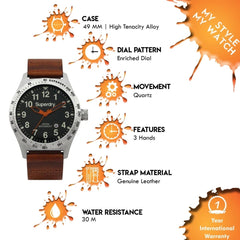 Superdry TRITON Quartz Black Round Dial Men's Watch - SYG105TWA