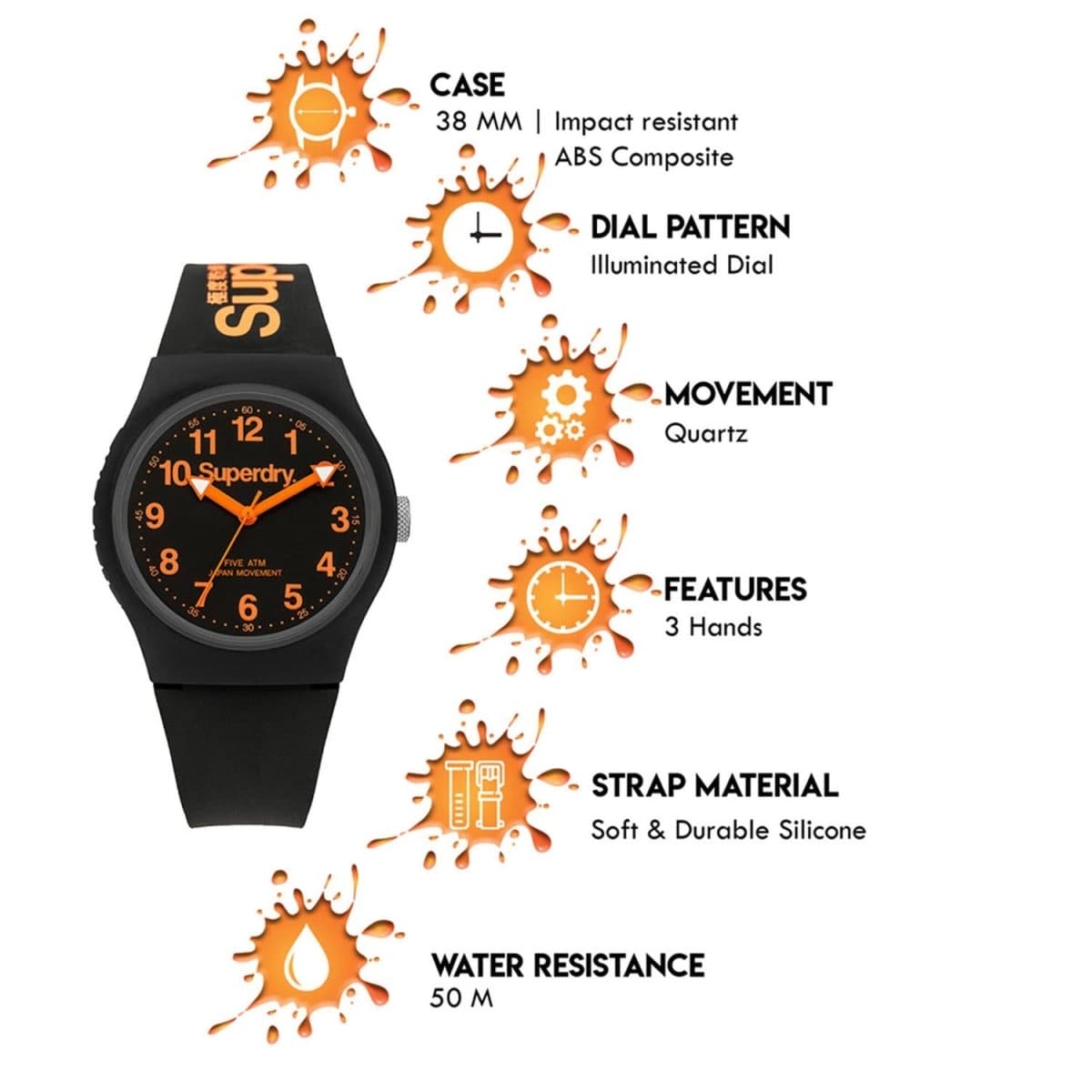 Superdry URBAN Quartz Black Round Dial Women's Watch - SYG164B