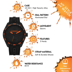 Superdry Navigator Pop Quartz Black Round Dial Men's Watch - SYG213BB