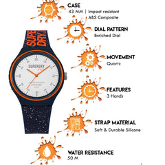 Superdry Urban Xl Fleck Quartz White Round Dial Men's Watch - SYG227U