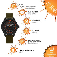 Superdry REBEL CHALLENGER Quartz Black Round Dial Men's Watch - SYG231NB