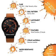 Superdry Yokohama Surplus Quartz Black Round Dial Men's Watch - SYG233TB