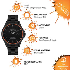 Superdry HOXTON DATE Analog Black Round Dial Men's Watch- SYG281BBM