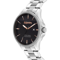 Superdry HOXTON DATE Analog Black Round Dial Men's Watch- SYG281BSM