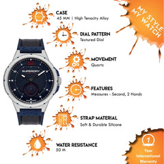 Superdry MARKSMAN SPORT Analog Blue Round Dial Men's Watch- SYG285U