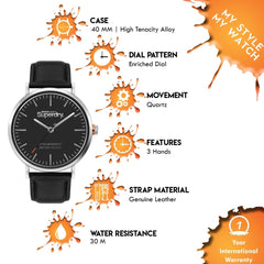 Superdry Oxford Analog Black Round Dial Men's Watch- SYG287B