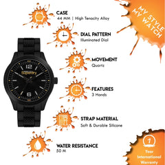 Superdry SCUBA SPORT Analog Black Round Dial Men's Watch- SYG288BM