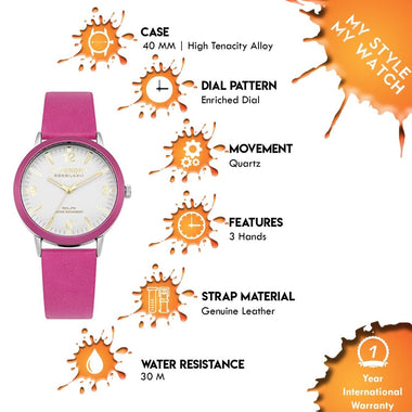 Superdry KOBE Quartz White Round Dial Women's Watch - SYL259P