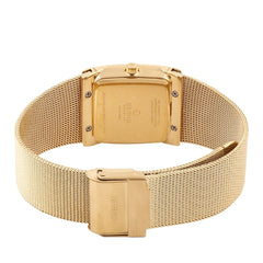 Obaku Lund Lille Gold Quartz Gold Square Dial Women's Watch- V102LXGGMG