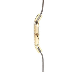 Obaku Siv Glimt Gold-Bi Quartz 5.9mm Slim Case Silver Round Dial Women's Watch- V129LEGIMC