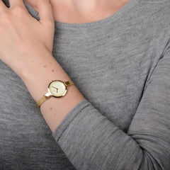 Obaku Siv Gold Quartz 5.9mm Slim Case Gold Round Dial Women's Watch- V129LXGGMG