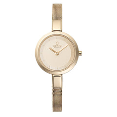 Obaku Siv Gold Quartz 5.9mm Slim Case Gold Round Dial Women's Watch- V129LXGGMG